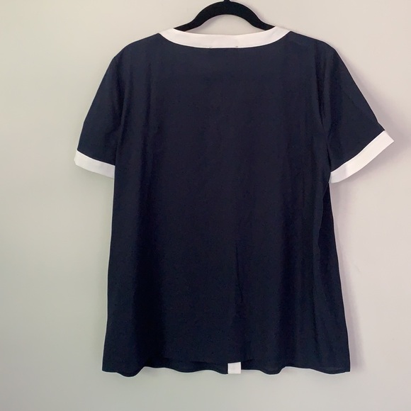 NWOT Karl lagerfeld navy white Button Top - Picture 5 of 5